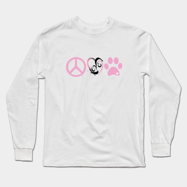 Peace, Love, Animals Long Sleeve T-Shirt by digitaldoodlers